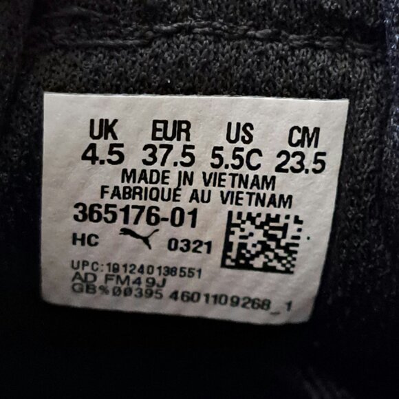 PUMA Smash V2 SD 365176-01 Kids Sneakers Size 5.5C Black Suede Shoes EUC - Picture 8 of 9